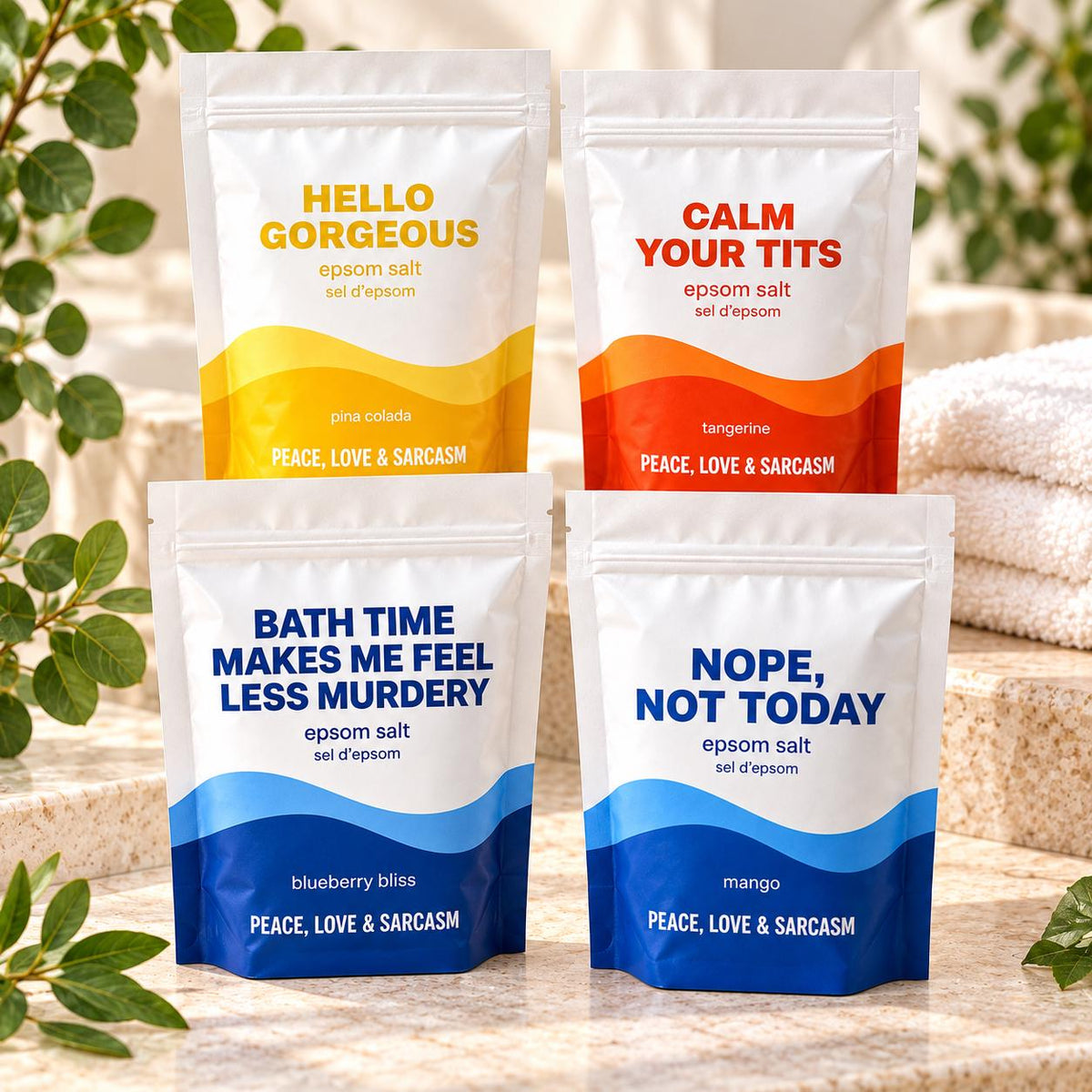 Perimenopause Survival Kit – Four Epsom Salt Bath Soaks