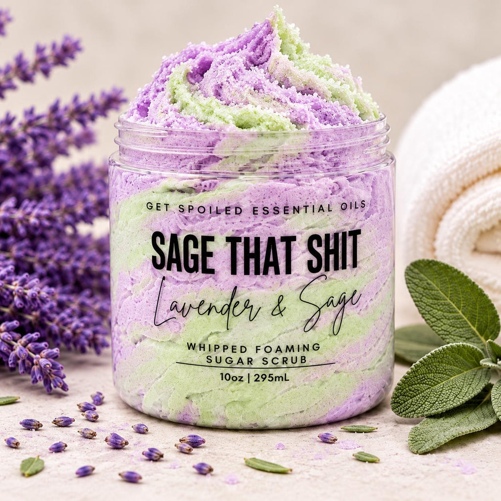 Sage That Shit Whipped Foaming Sugar Scrub – Lavender & Sage
