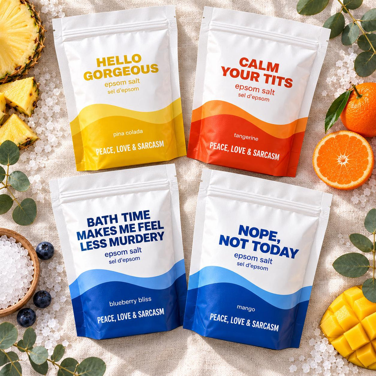 Perimenopause Survival Kit – Four Epsom Salt Bath Soaks