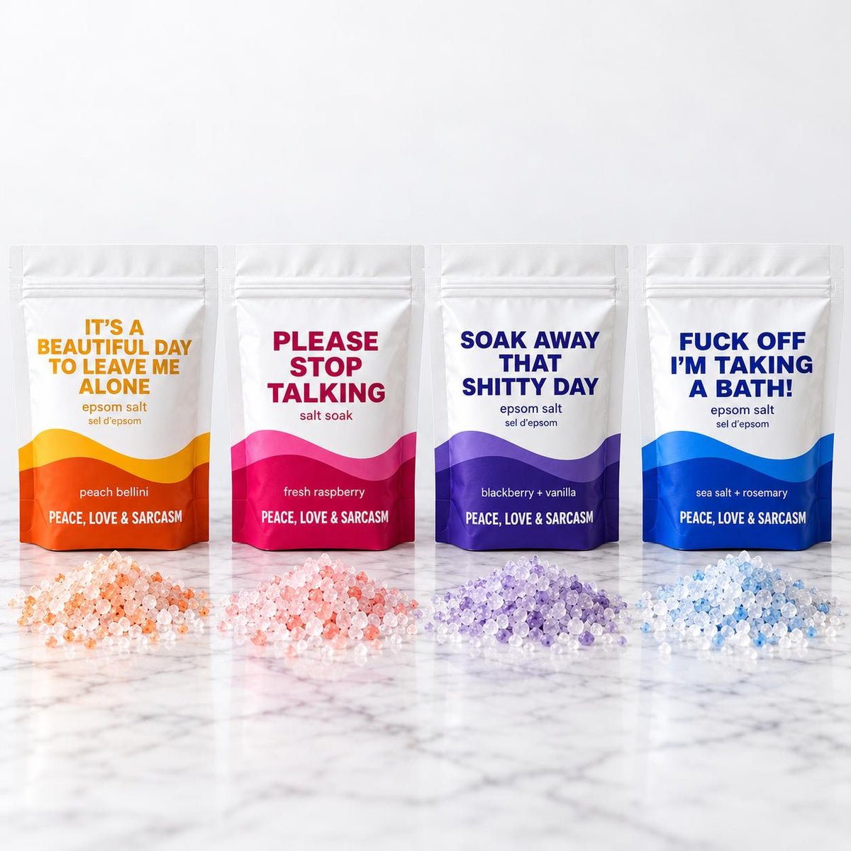 Sassy Epsom Salt Gift Set – Four Scented Bath Soaks