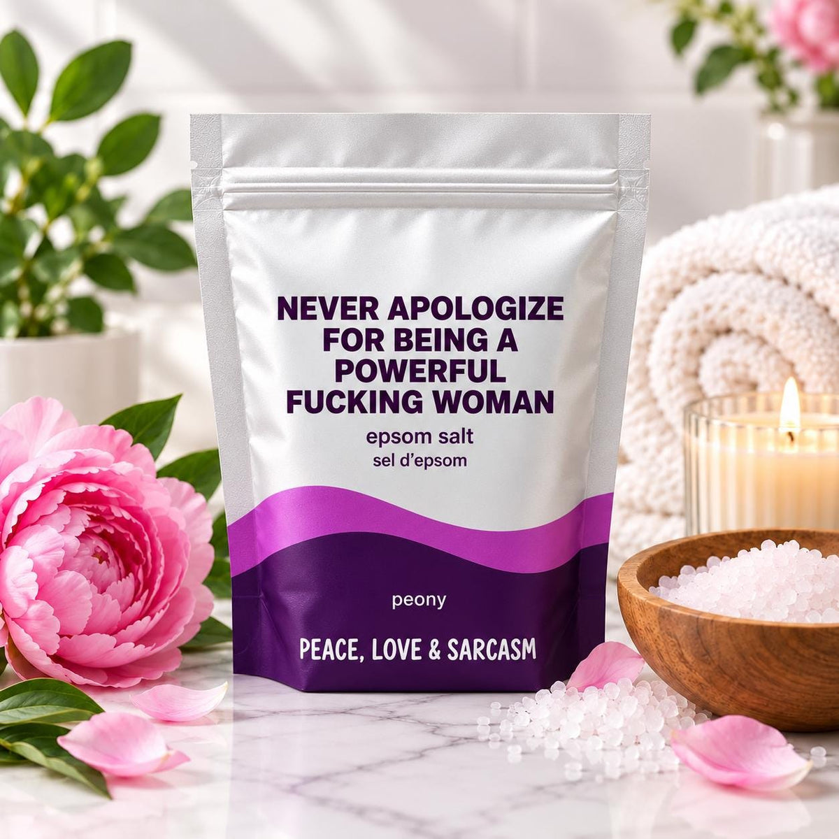 Never Apologize Epsom Salt Bath Soak – Peony