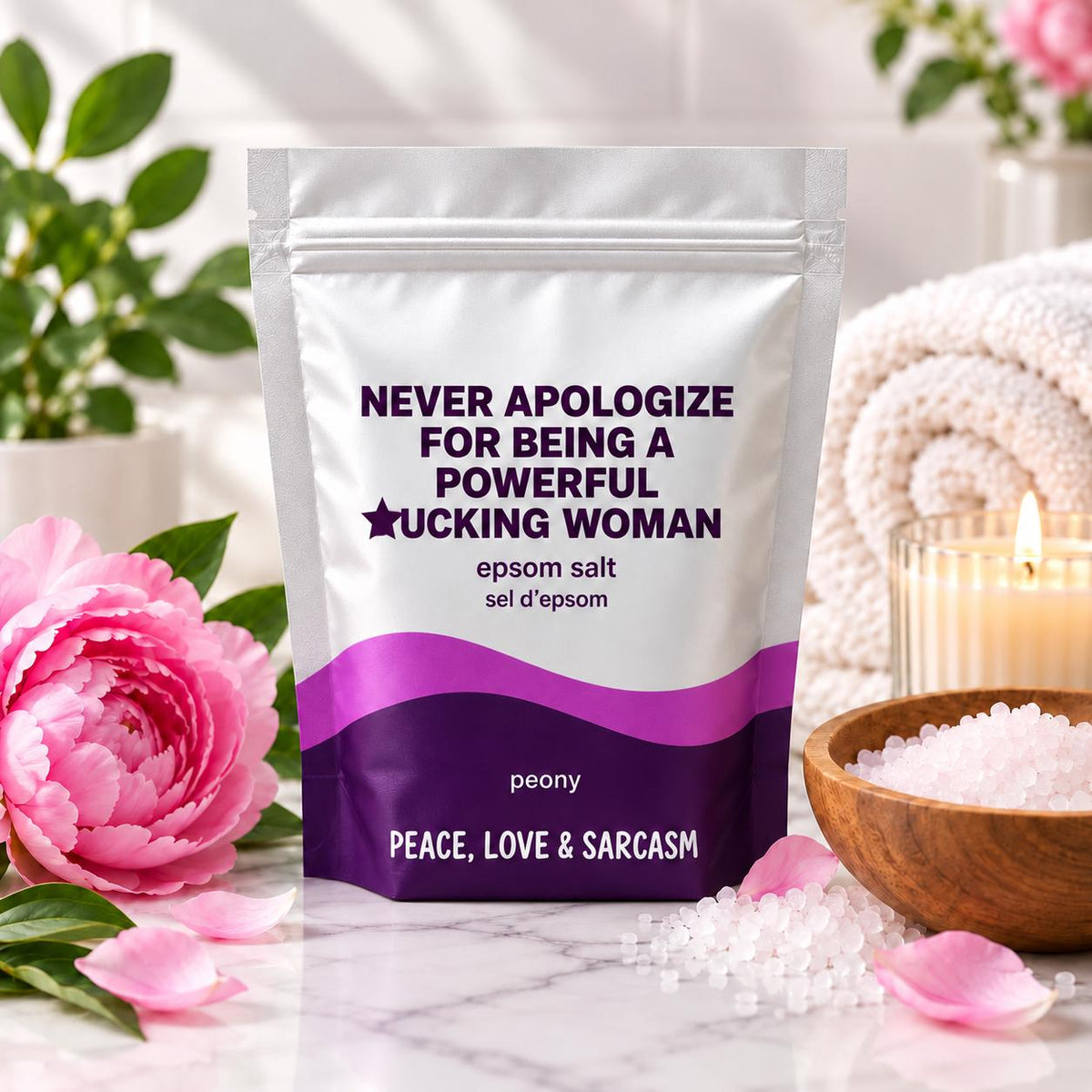 Never Apologize Epsom Salt Bath Soak – Peony