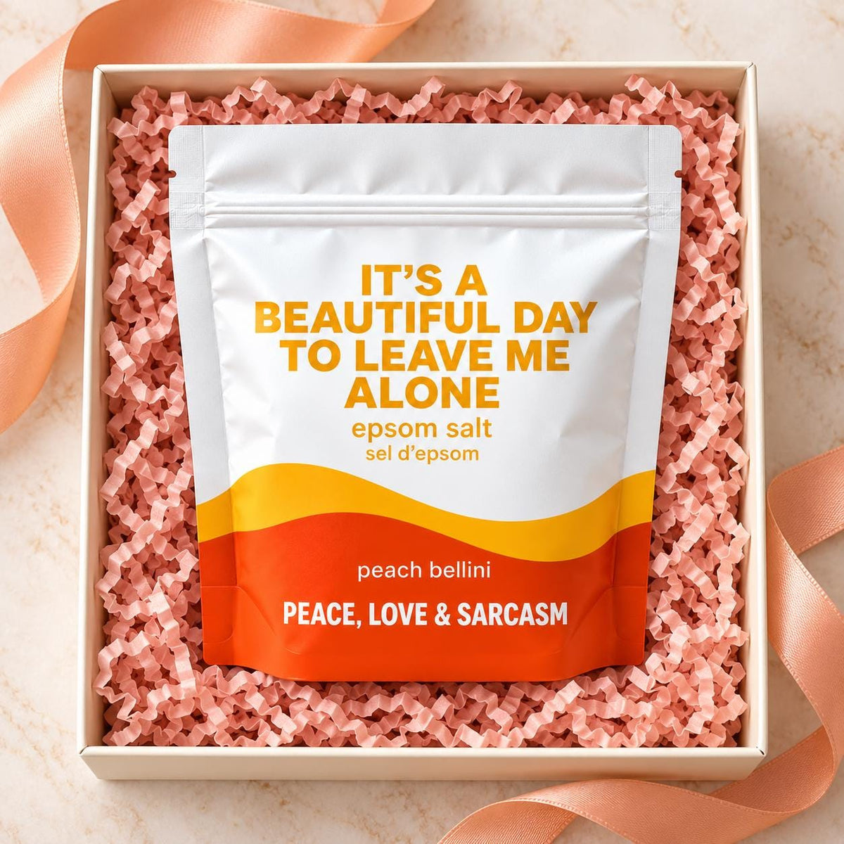 Leave Me Alone Epsom Salt Bath Soak – Peach Bellini