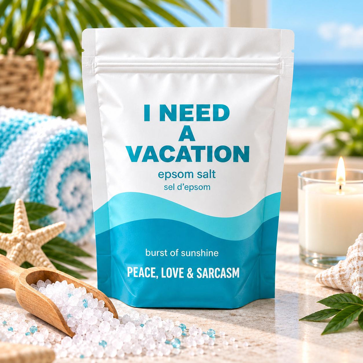 I Need a Vacation Epsom Salt Bath Soak – Burst of Sunshine