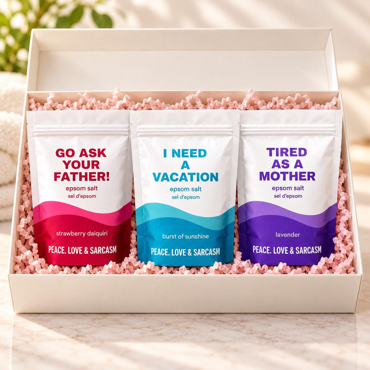 Mom's Time-Out Epsom Salt Gift Set – Three Bath Soaks
