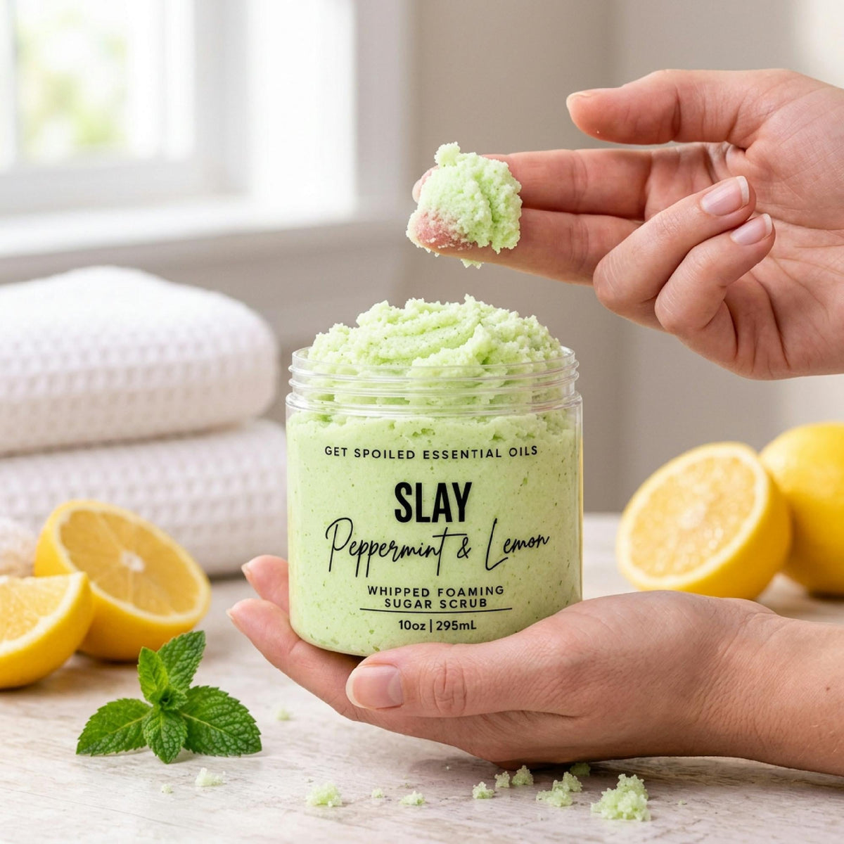 Slay Whipped Foaming Sugar Scrub – Mint & Lemon