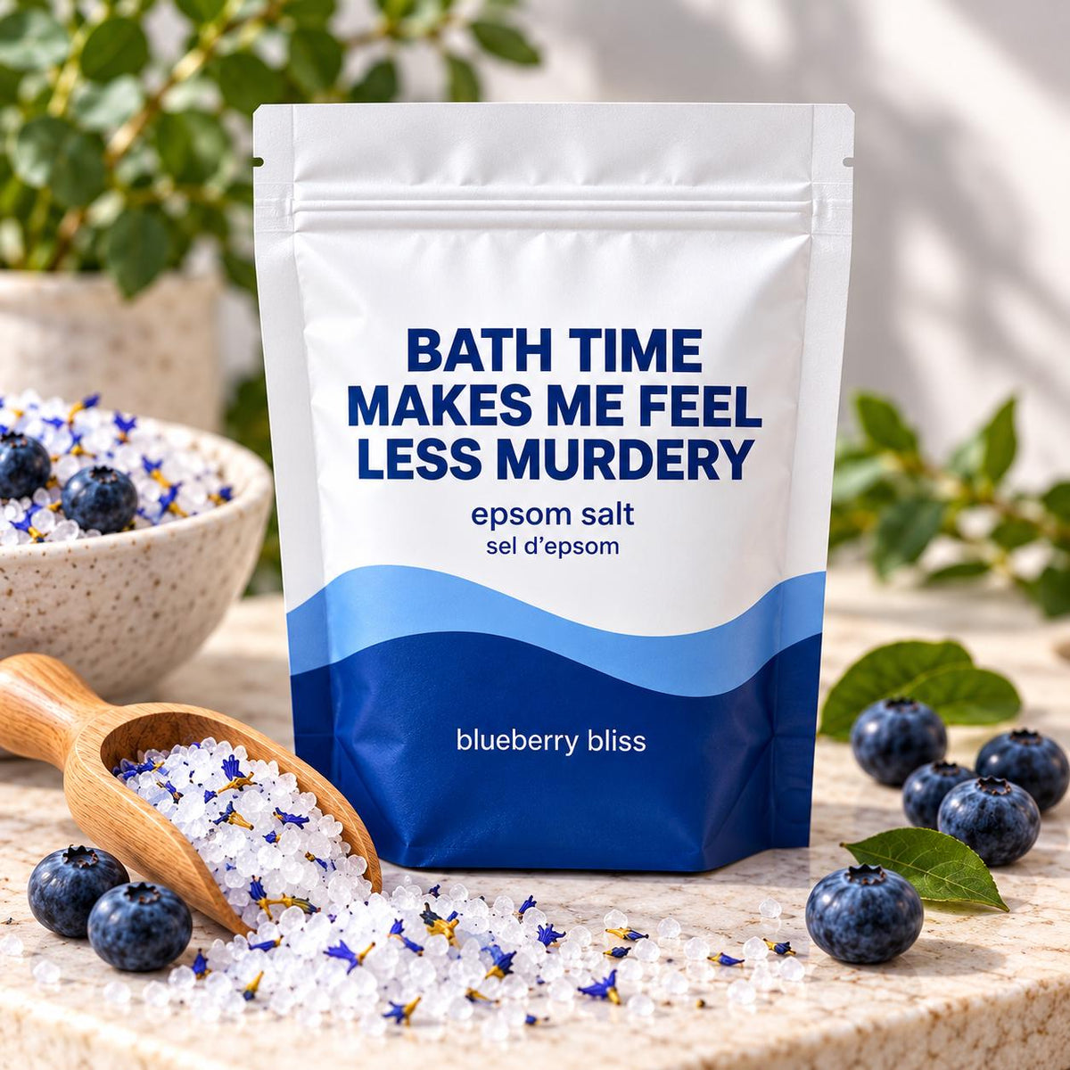 Less Murdery Epsom Salt Bath Soak – Blueberry Bliss