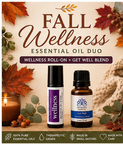 Fall Wellness Essential Oil Gift Set, Roll-On & Get Well Blend, Fall Oils
