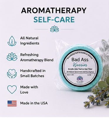 Bad Ass Warrior Bath Bomb/Shower Steamer – Spearmint & Eucalyptus, Funny Self-Care Spa Gift”