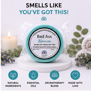 Bad Ass Warrior Bath Bomb/Shower Steamer – Spearmint & Eucalyptus, Funny Self-Care Spa Gift”