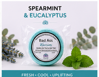 Bad Ass Warrior Bath Bomb/Shower Steamer – Spearmint & Eucalyptus, Funny Self-Care Spa Gift”