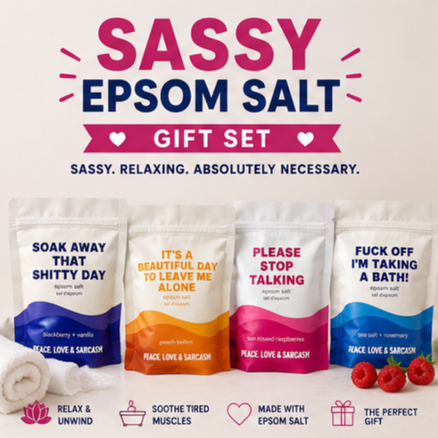 Sassy Epsom Salt Gift Set – Funny Self Care