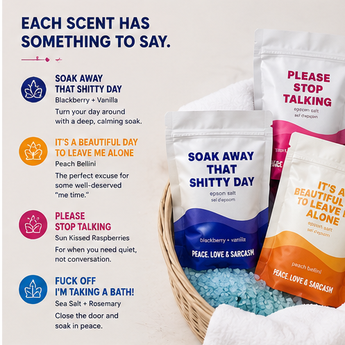 Sassy Epsom Salt Gift Set – Funny Self Care