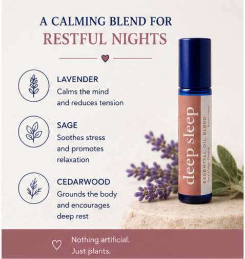 Deep Sleep Essential Oil Set, Diffuser Blend & Roll-On