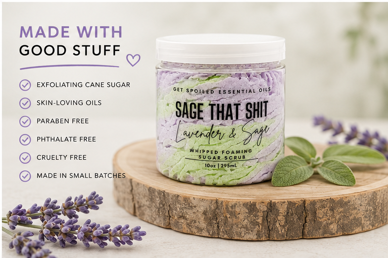 Sage That Shit  Whipped Sugar Scrub – Exfoliating Spa Gift