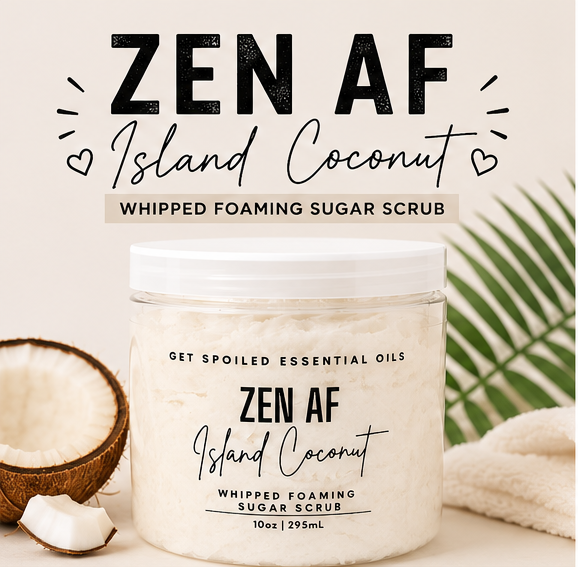 Zen AF Whipped Sugar Scrub – Island Coconut Paradise Scent