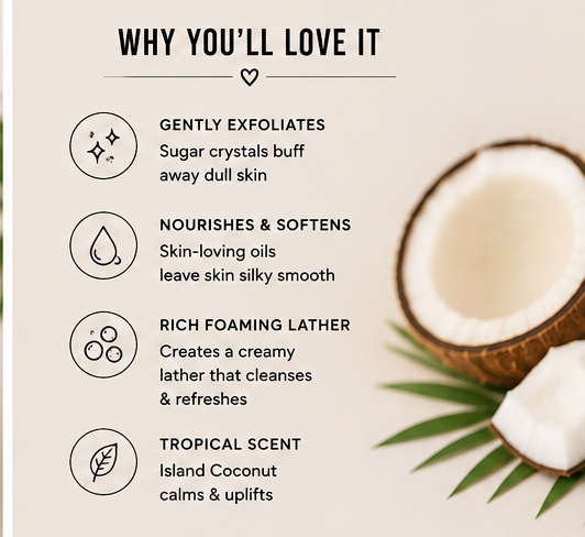 Zen AF Whipped Sugar Scrub – Island Coconut Paradise Scent