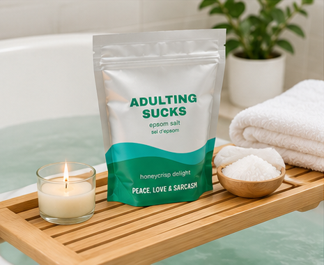 Adulting Sucks Epsom Salt Soak and Bath Bomb/Shower Steamer Gift Set