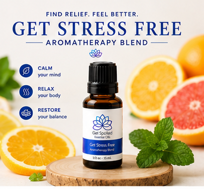 Stress Relief Essential Oil Set – Citrus Aromatherapy Blend (Diffuser & Roll-On)