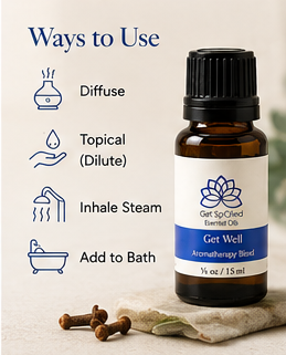 Get Well Essential Oil Blend, 15ml, Diffuser Blend, Fall Aromatherapy, Immunity Support