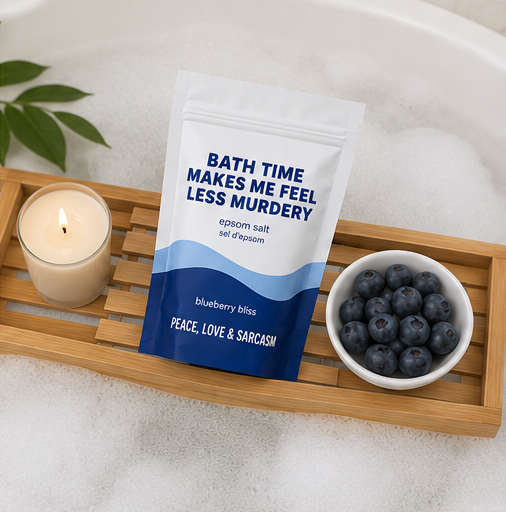 Less Murdery Epsom Salt Soak – Funny Self-Care Bath Gift - Blueberry Bliss Scented